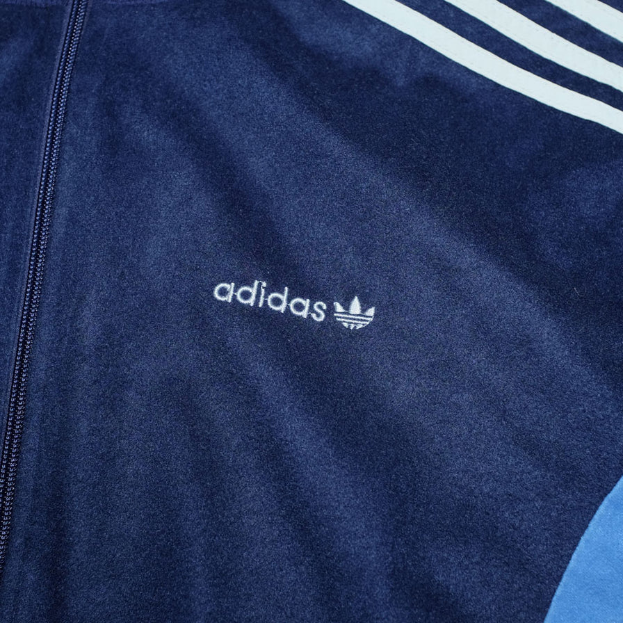 Vintage adidas Velour Track Jacket Large - Double Double Vintage