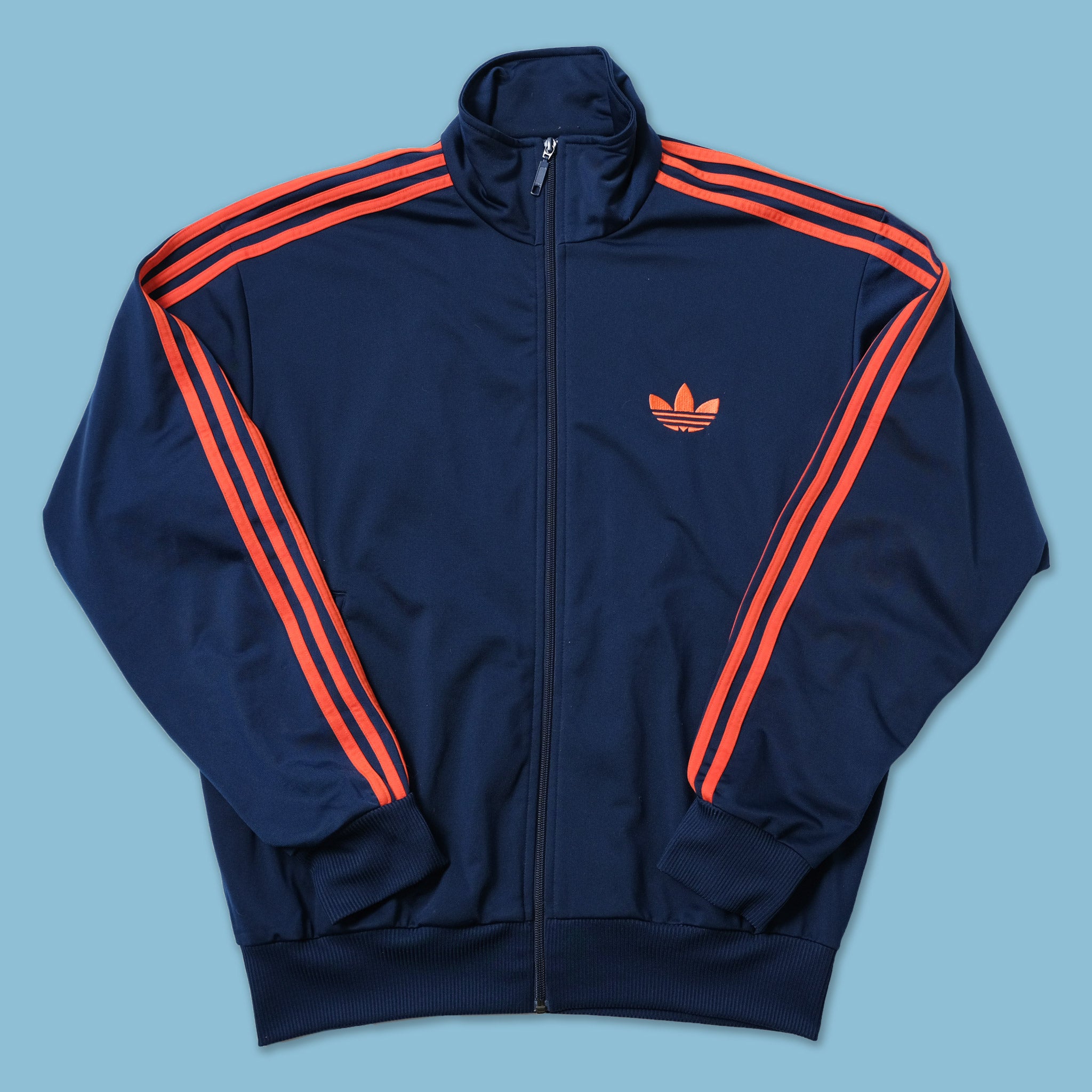 Adidas navy track top best sale