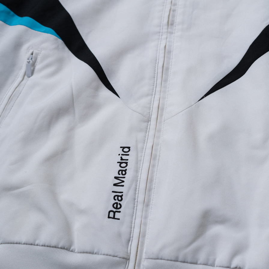 Vintage adidas Real Madrid Hooded Track Jacket Medium