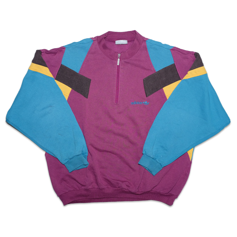 Vintage adidas Q-Zip Sweater Large - Double Double Vintage