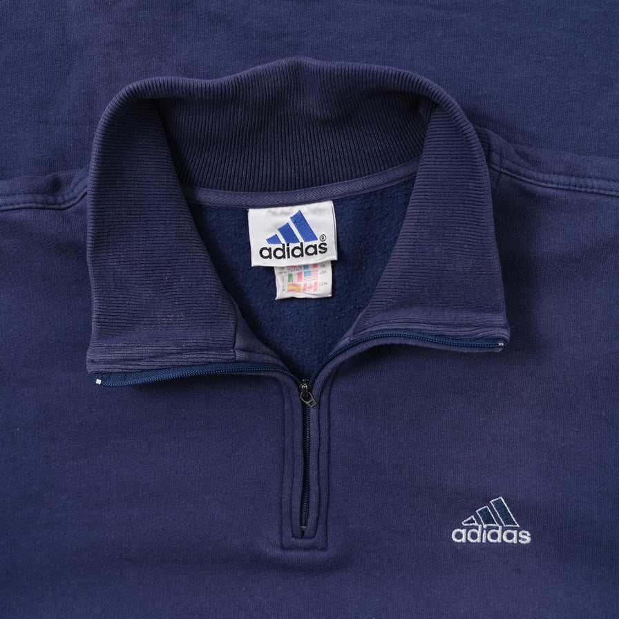 Vintage adidas Q-Zip Sweater Large / XLarge