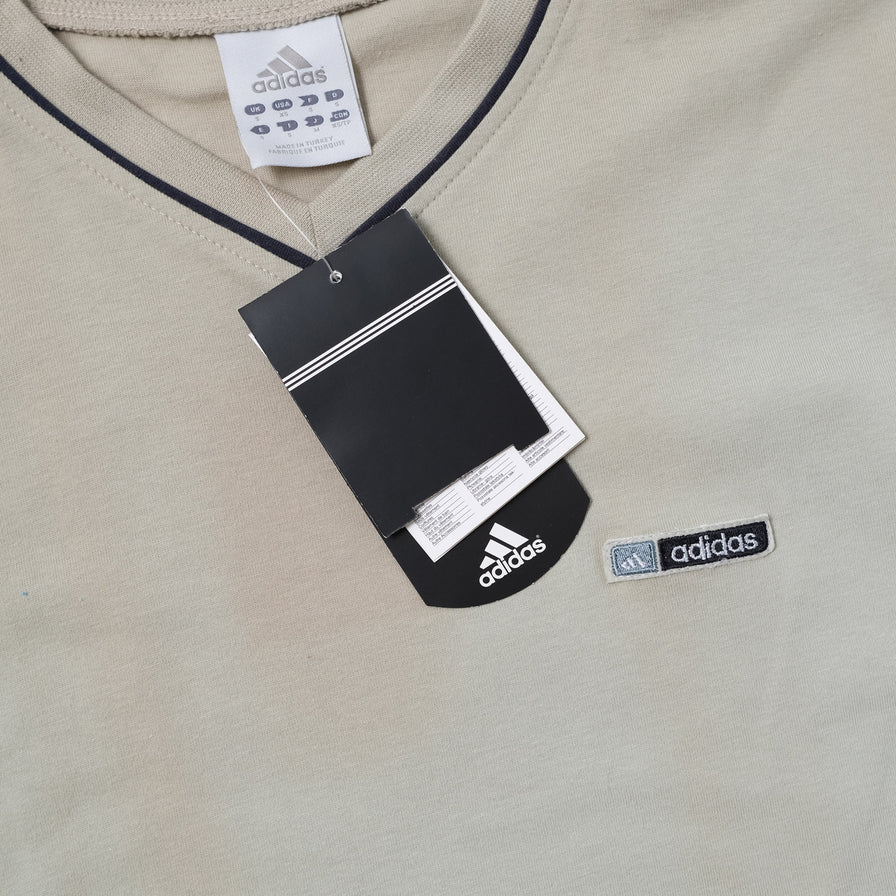 Vintage Deadstock adidas V-Neck T-Shirt Small