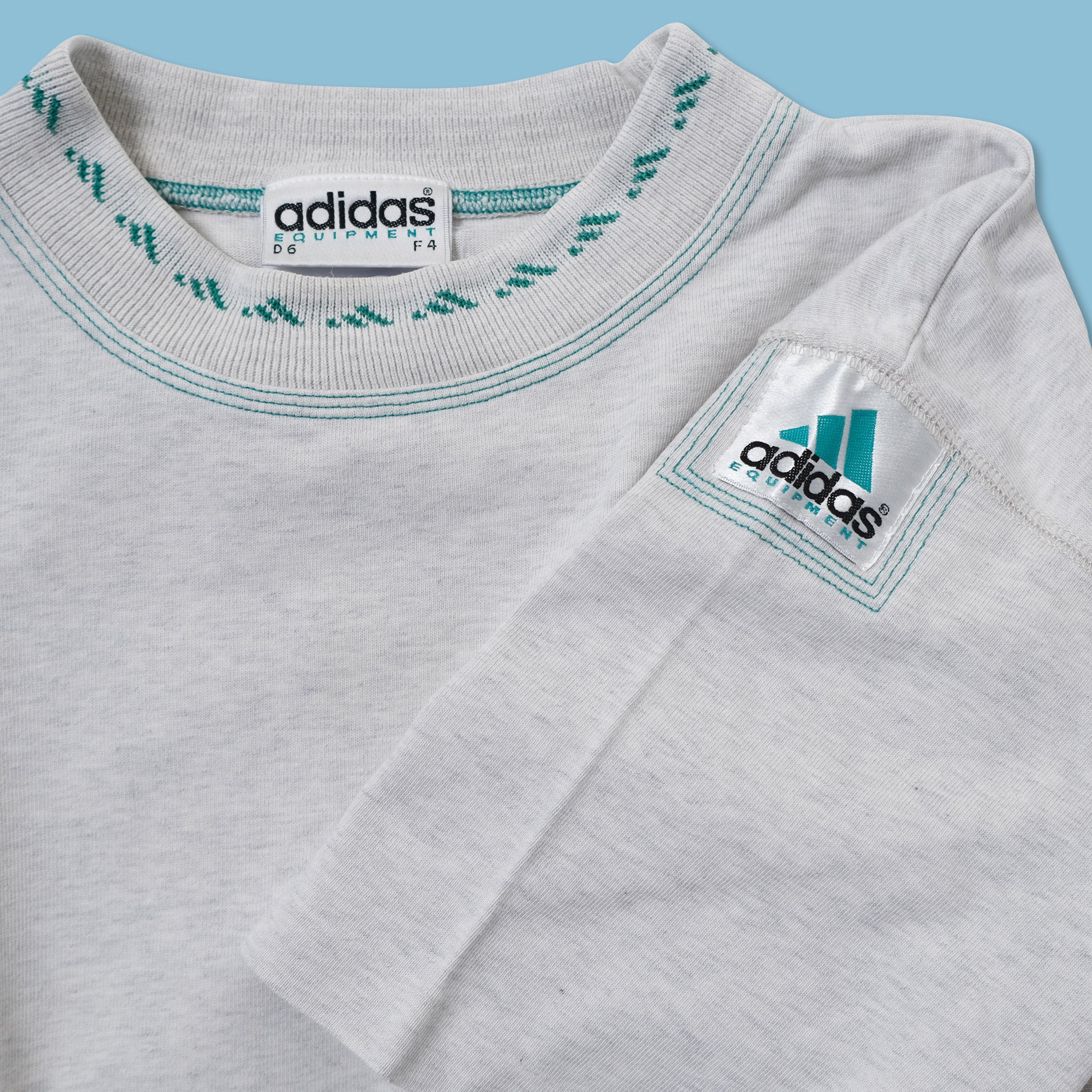 Vintage adidas Equipment Collar T Shirt Medium Large Double Double Vintage