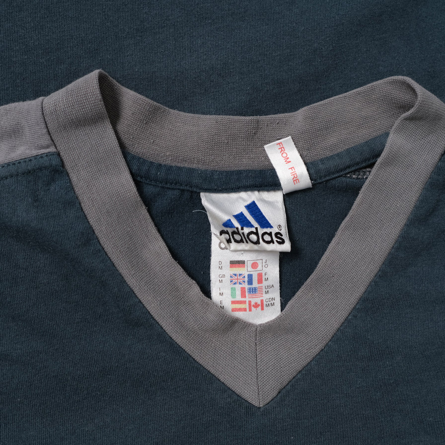 Vintage adidas V-Neck T-Shirt Medium