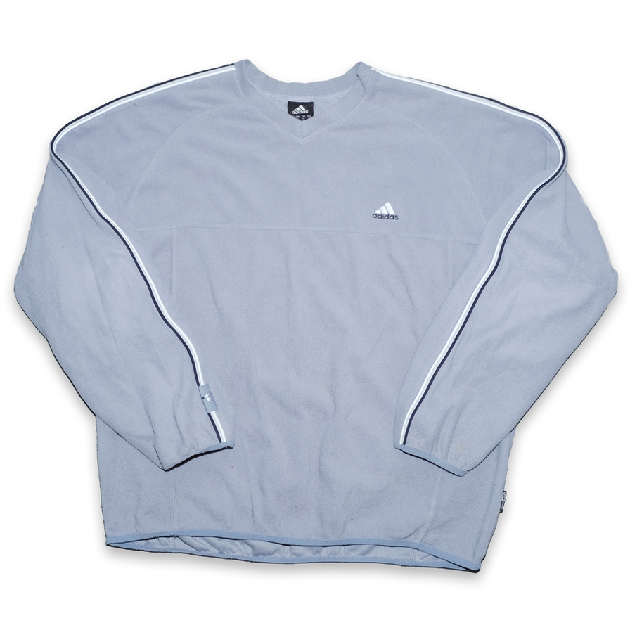 Vintage adidas V-Neck Fleece Sweater XLarge