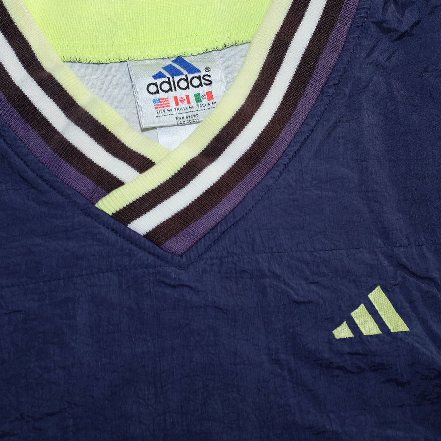 Vintage adidas V-Neck Windbreaker Large - Double Double Vintage