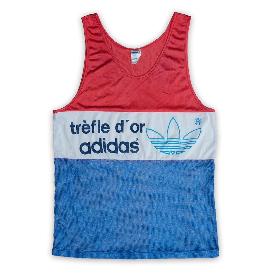 adidas Tricolore Tank Top Large - Double Double Vintage