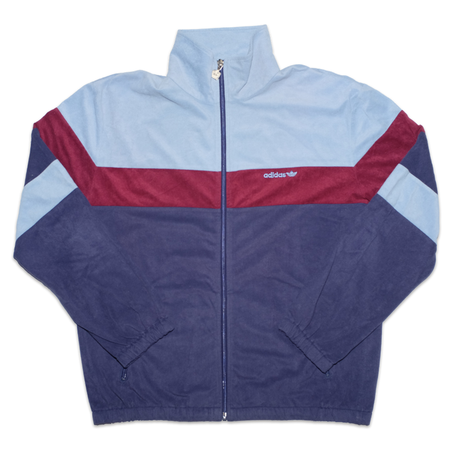 Vintage adidas Velour Track Jacket Medium - Double Double Vintage