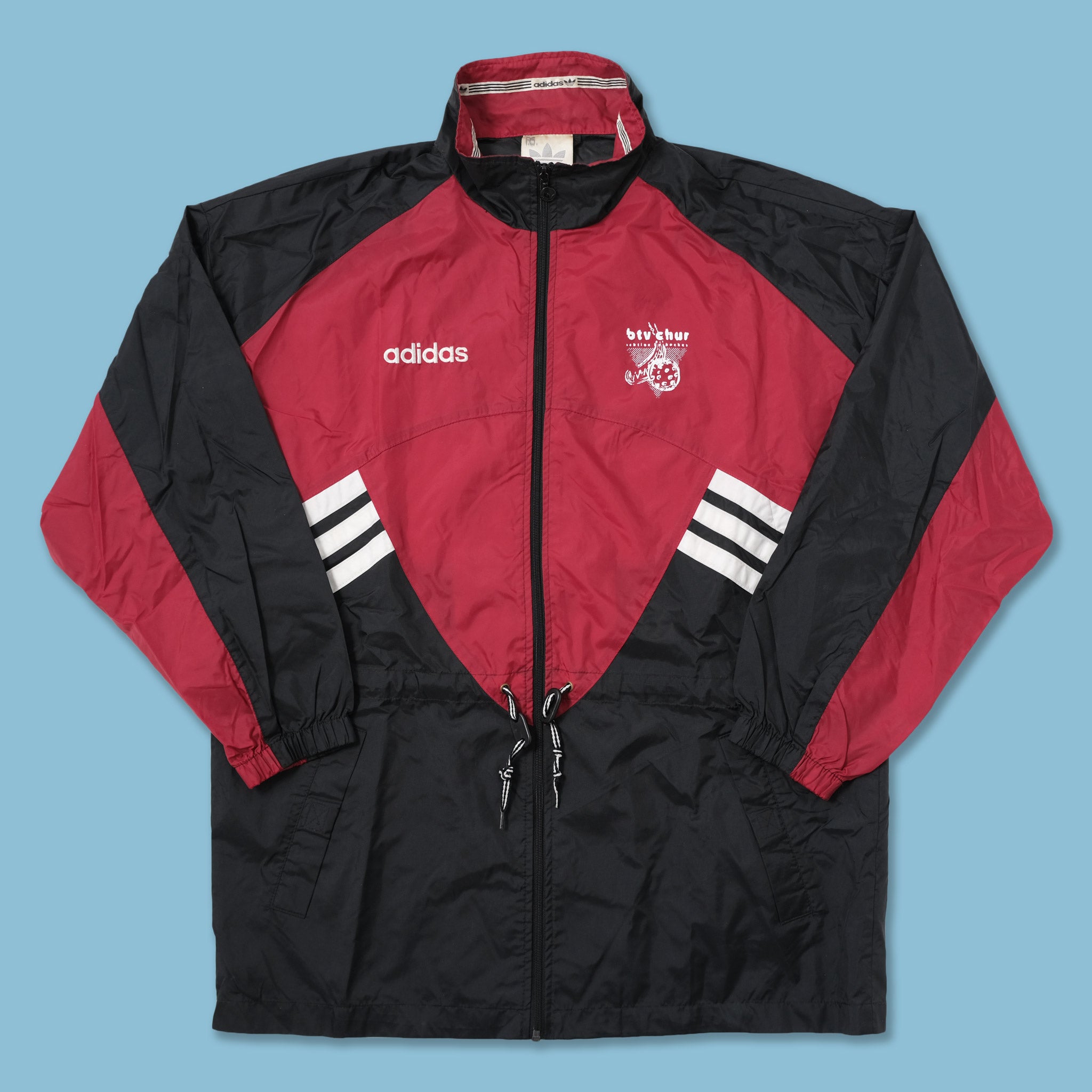 Adidas track jacket black and red 2025