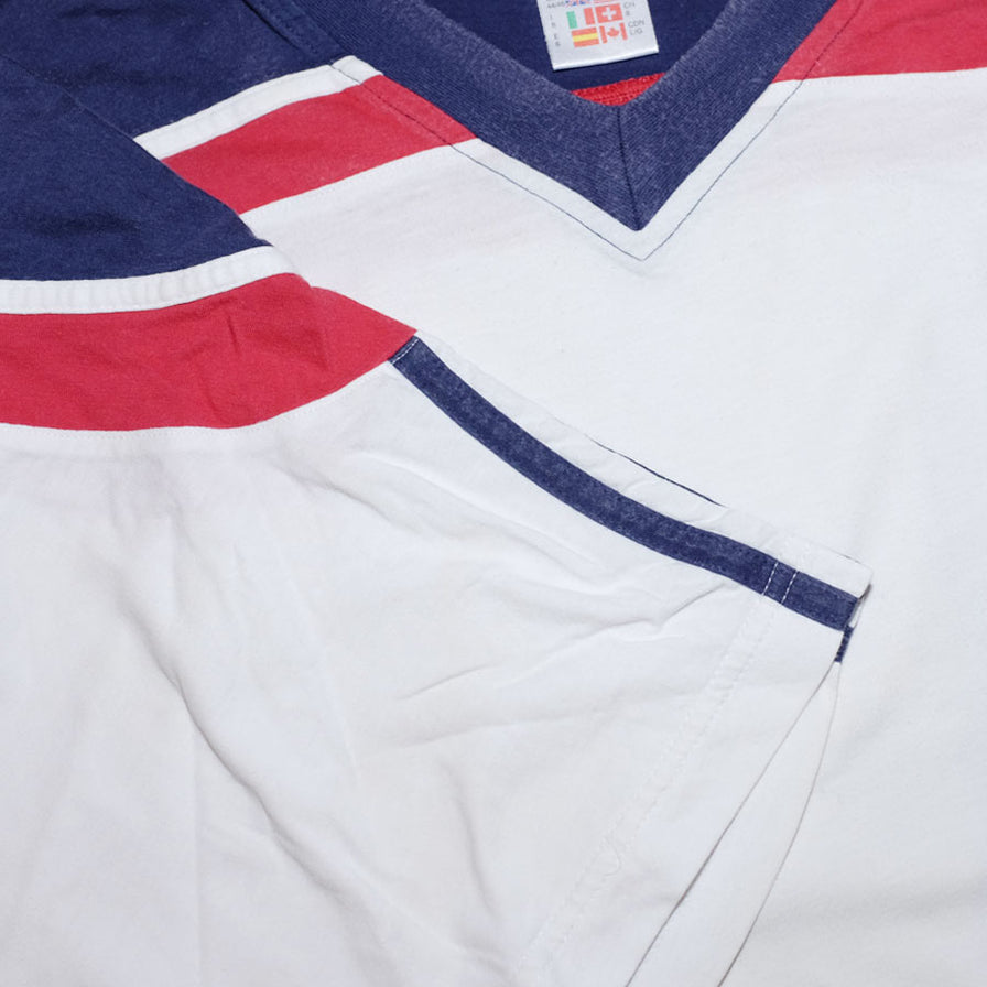 Vintage adidas V-Neck T-Shirt XLarge - Double Double Vintage