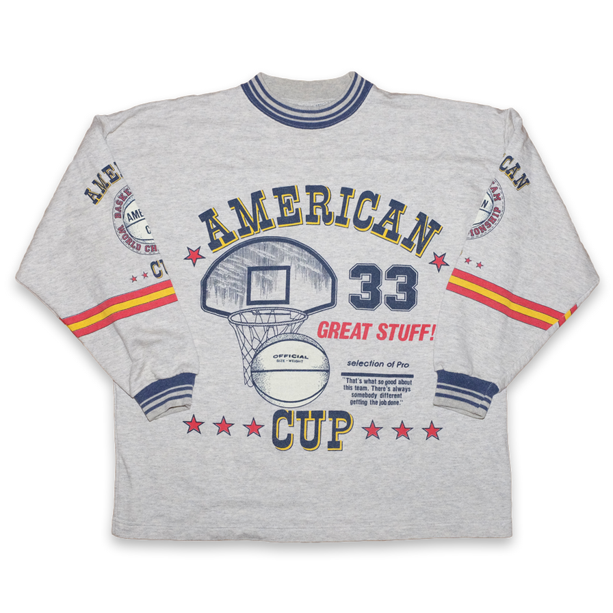 American Cup Basketball Sweater Large - Double Double Vintage