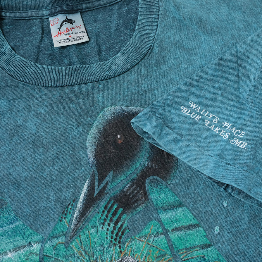 Vintage Harlequin Duck T-Shirt Large
