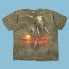 Vintage Liquid Blue Elephant T-Shirt XLarge