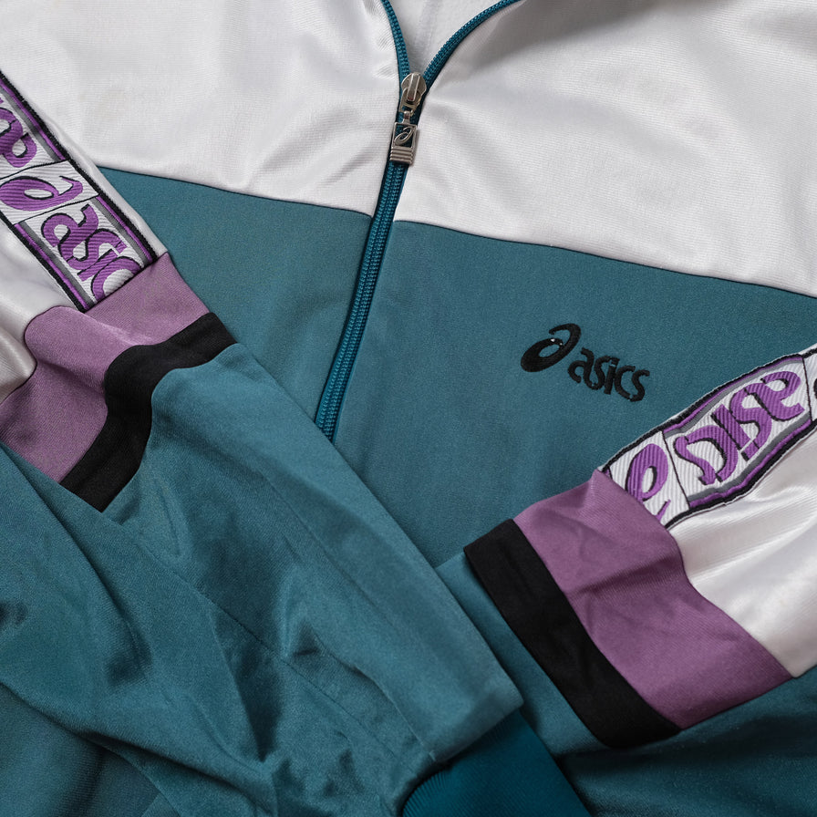 Vintage Asics Tape Track Jacket Large