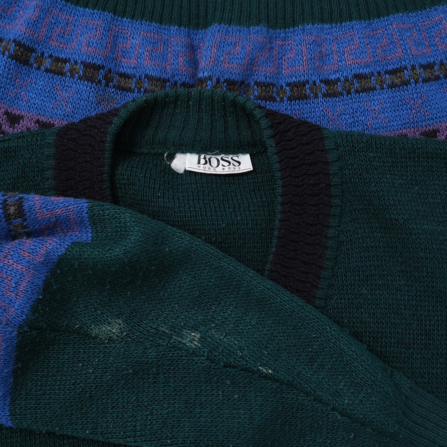 Vintage Hugo Boss V-Neck Knit Sweater Medium / Large