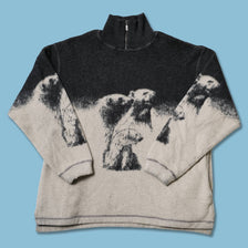 Vintage Hugo Boss Q-Zip Knit Sweater Large / XLarge