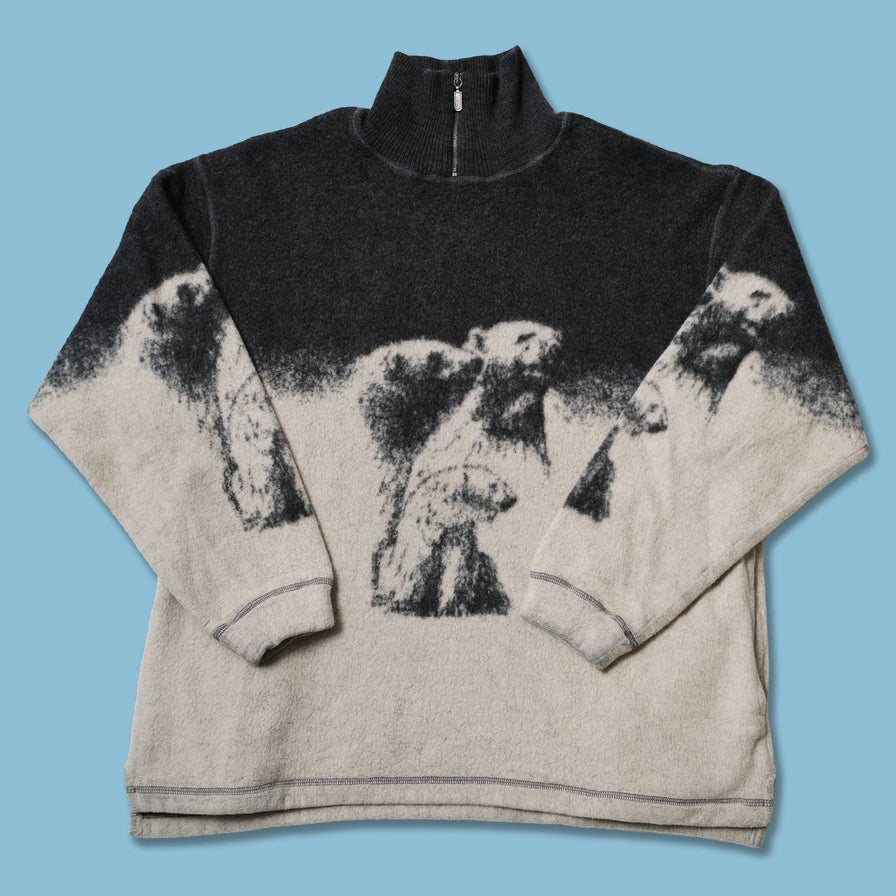 Vintage Hugo Boss Q-Zip Knit Sweater Large / XLarge