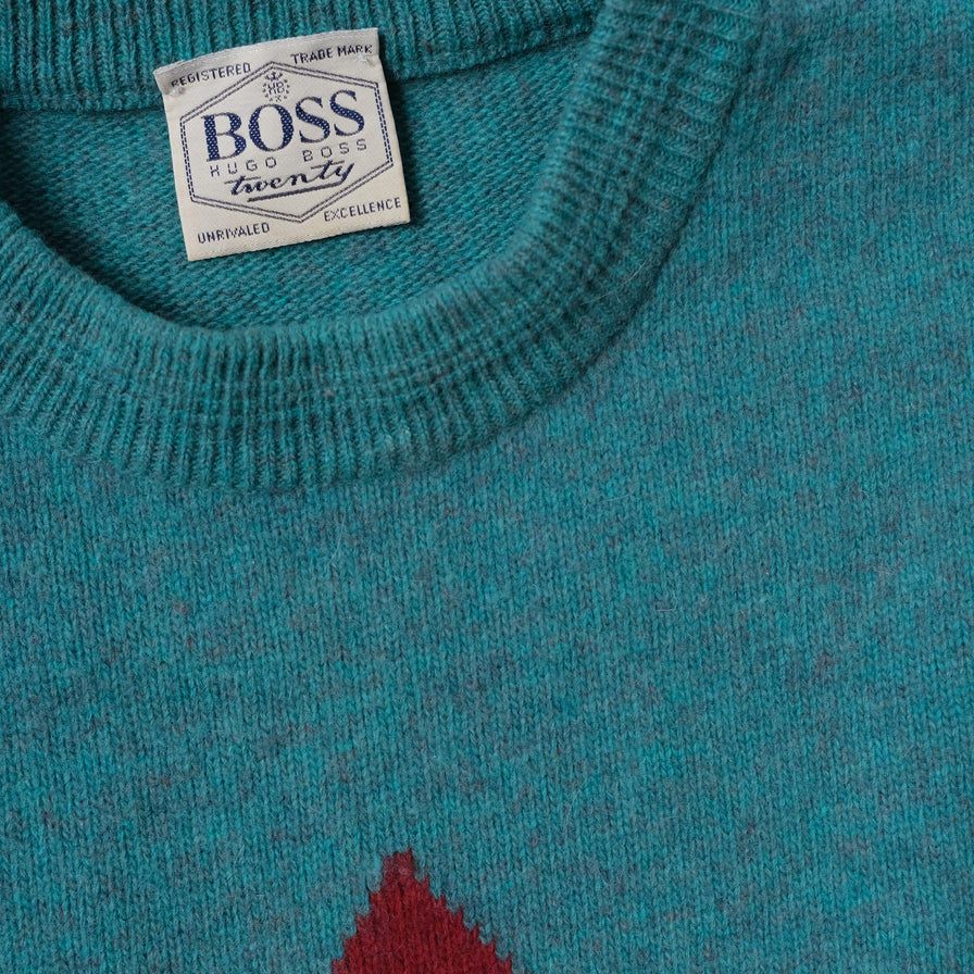 Vintage Hugo Boss Knit Sweater XLarge Double Double Vintage