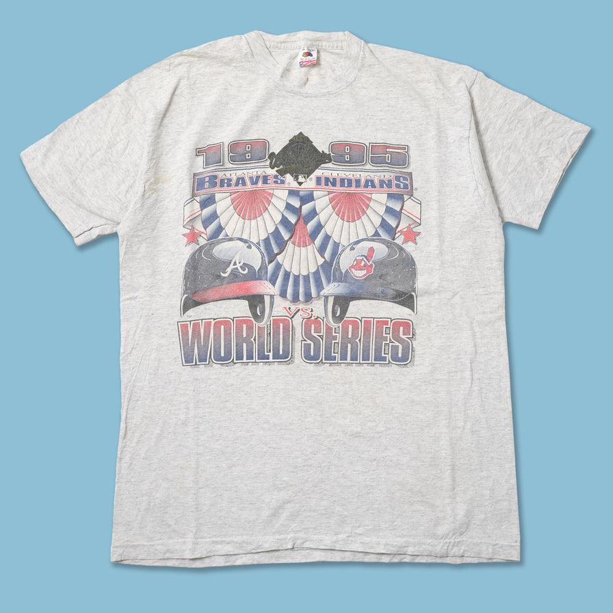 Vintage 1995 MLB Finals Indians vs. Braves T-Shirt XLarge