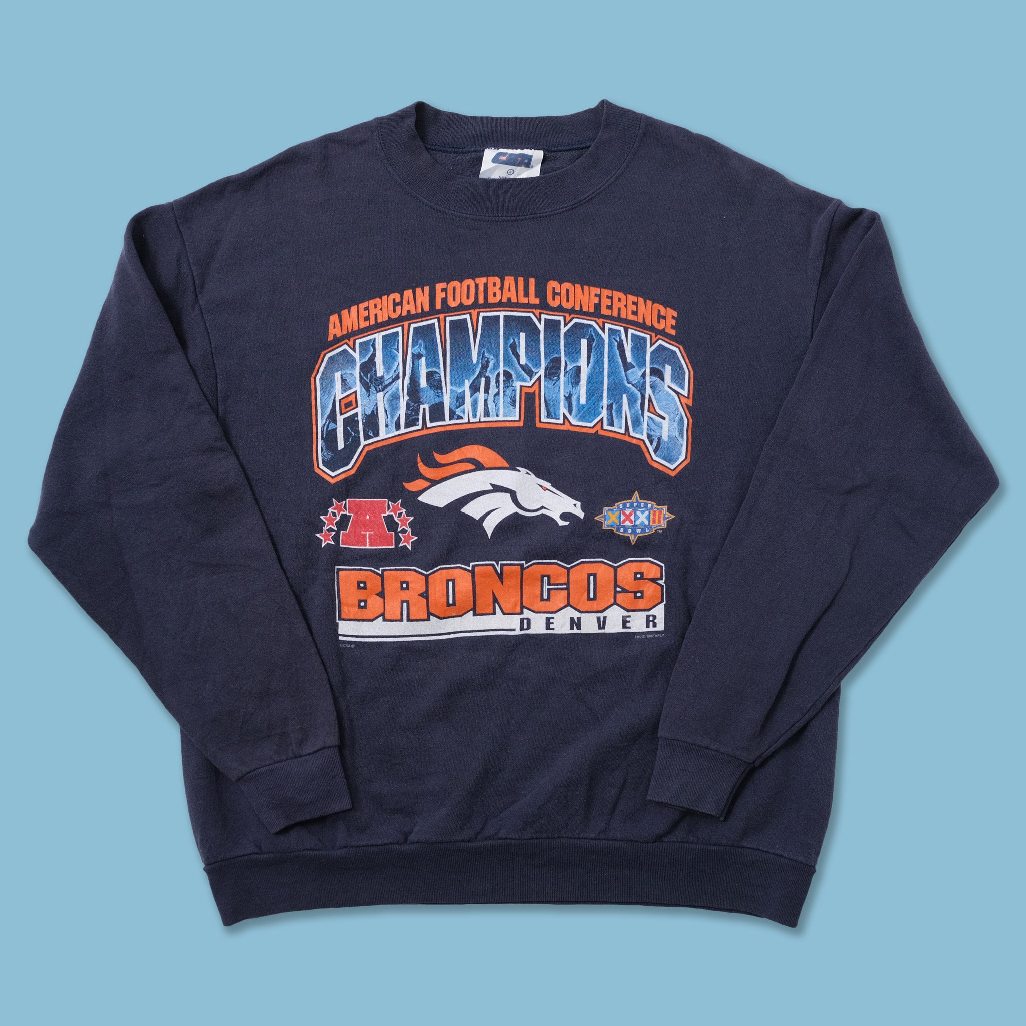 Vintage 1997 Broncos Sweater Large | Double Double Vintage