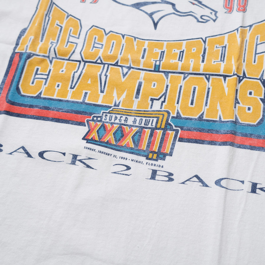 Vintage 1998 Denver Broncos AFC Champions T-Shirt XLarge