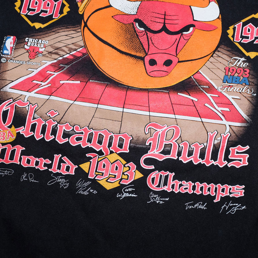 Vintage Chicago Bulls 1993 Championship T-Shirt Large / XLarge - Double Double Vintage