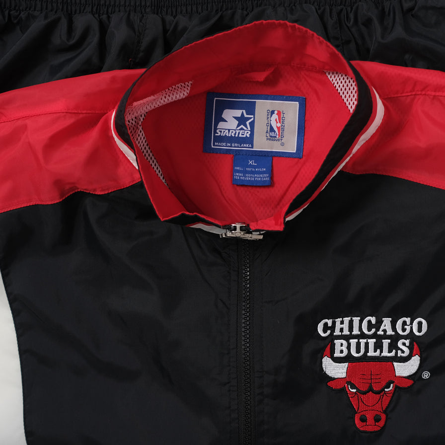 Vintage 90s Chicago Bulls Starter Jacket with Fur Lined Hood