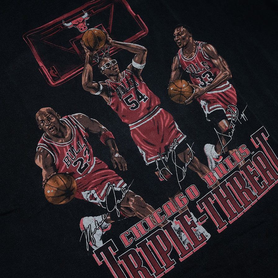 Vintage Chicago Bulls Triple Threat T-Shirt XLarge - Double Double Vintage