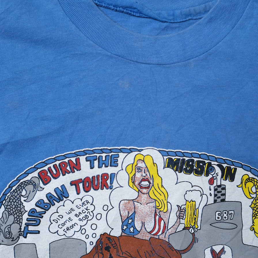 Vintage 1991 Burn The Mission Turban Tour T-Shirt XLarge