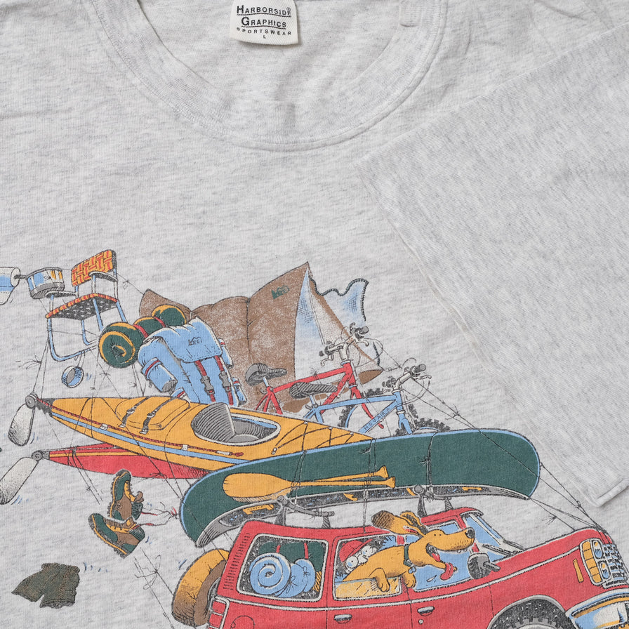 Vintage Camping T-Shirt Large