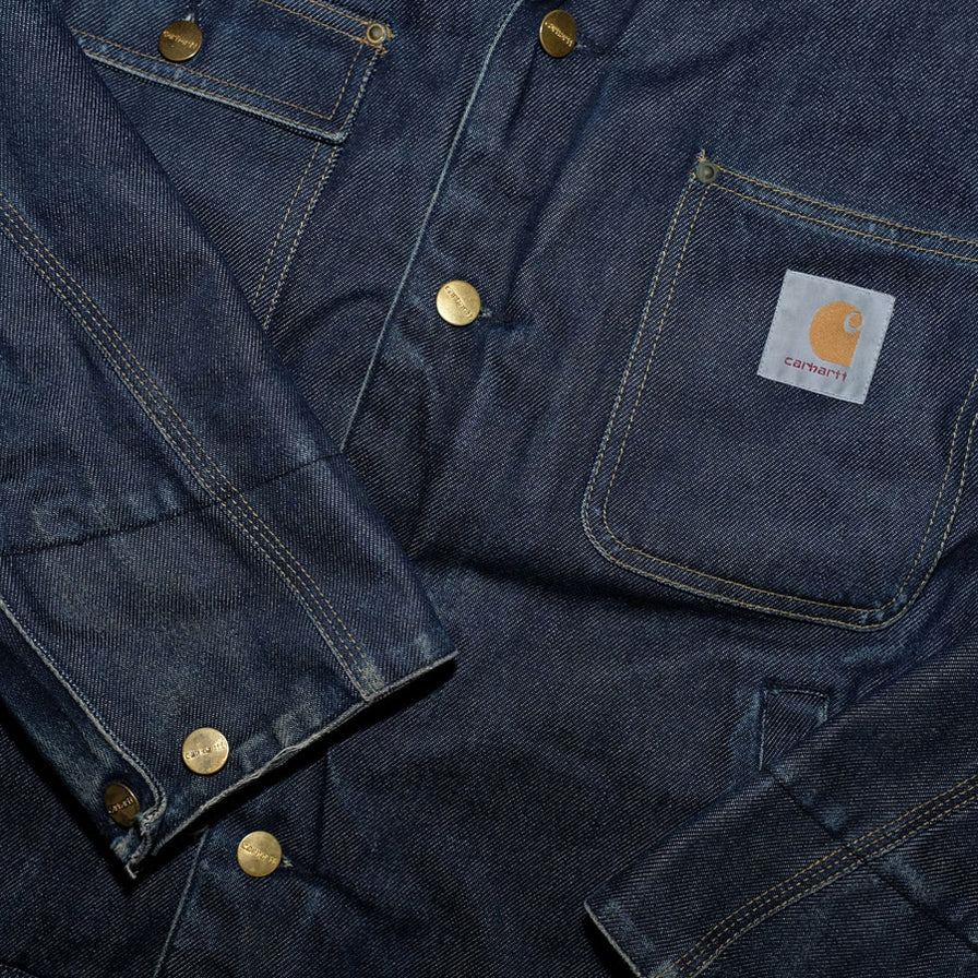 Vintage Carhartt Fur Denim Jacket Large - Double Double Vintage