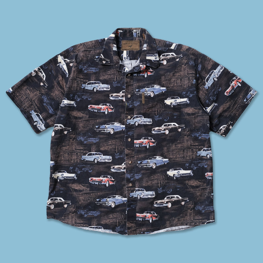 Vintage Car Pattern Shirt Large