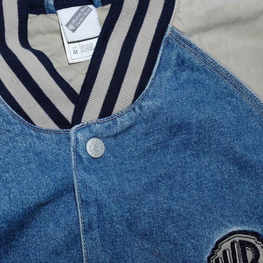 Vintage Looney Tunes Denim Varsity Jacket Medium - Double Double Vintage