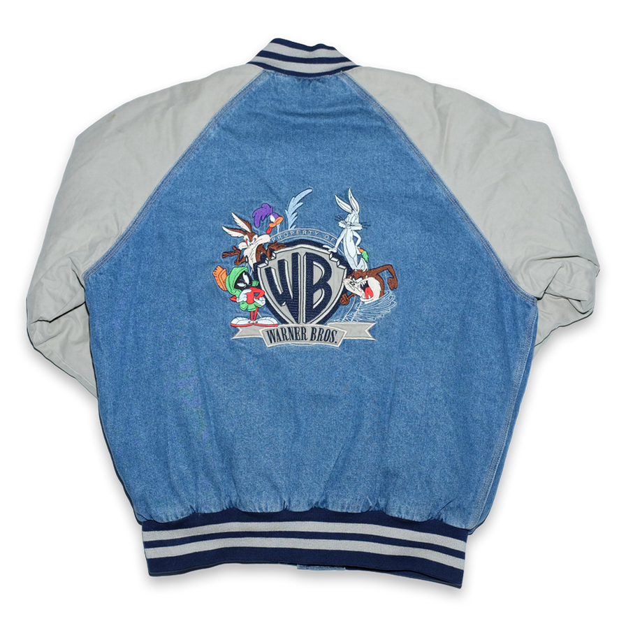 Vintage Looney Tunes Denim Varsity Jacket Medium - Double Double Vintage