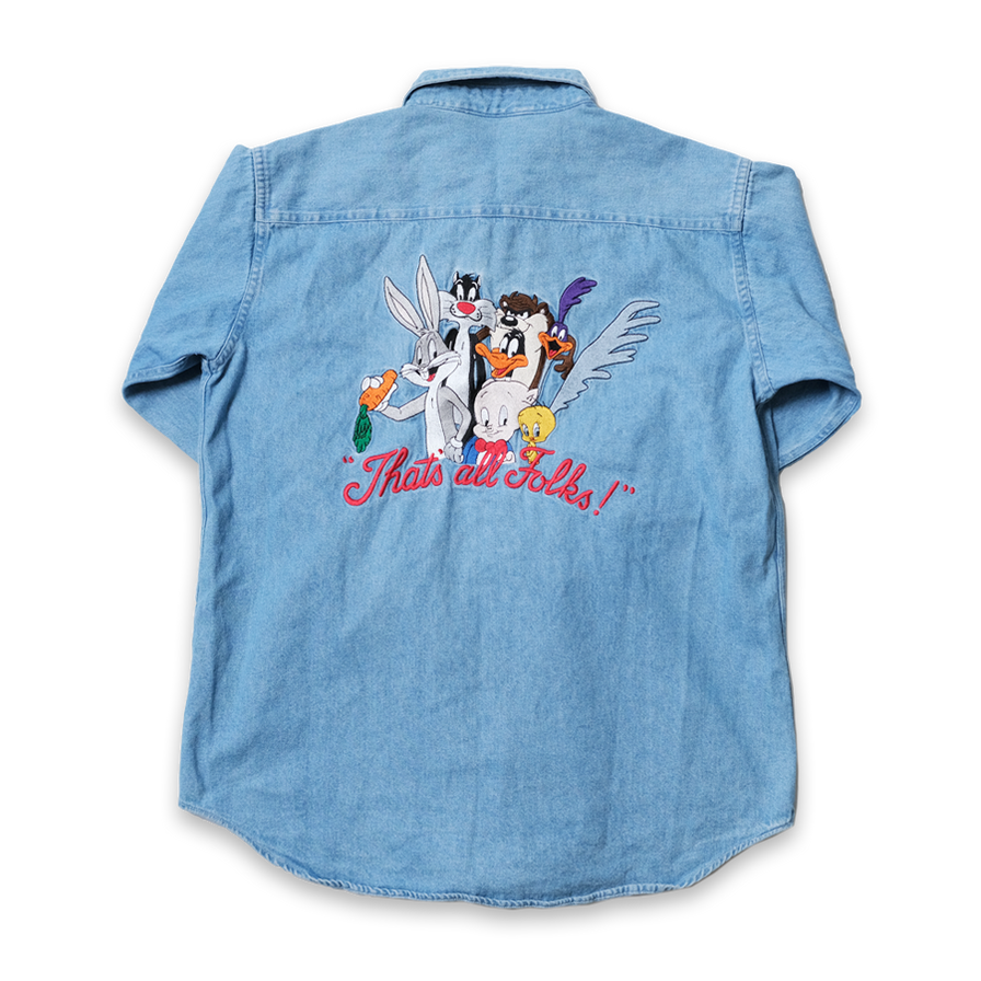 Vintage Looney Tunes Denim Shirt Kids XLarge
