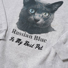 Vintage Russian Blue Cat Sweater XLarge
