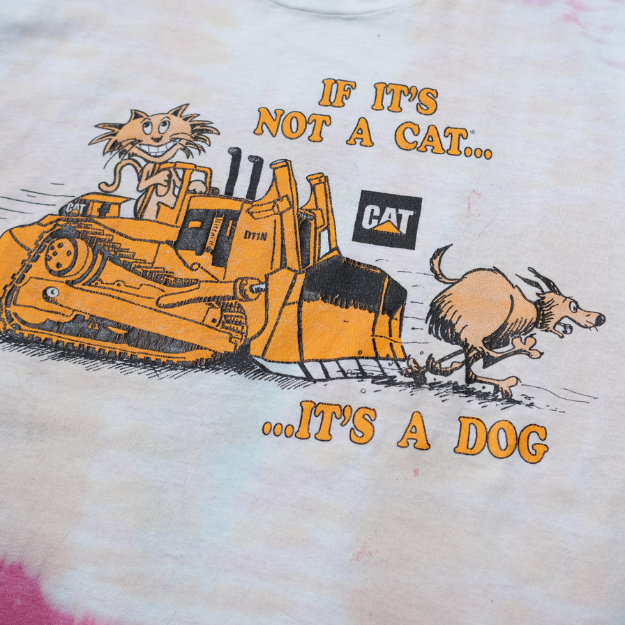 Vintage Cat Tie Dye T-Shirt Large