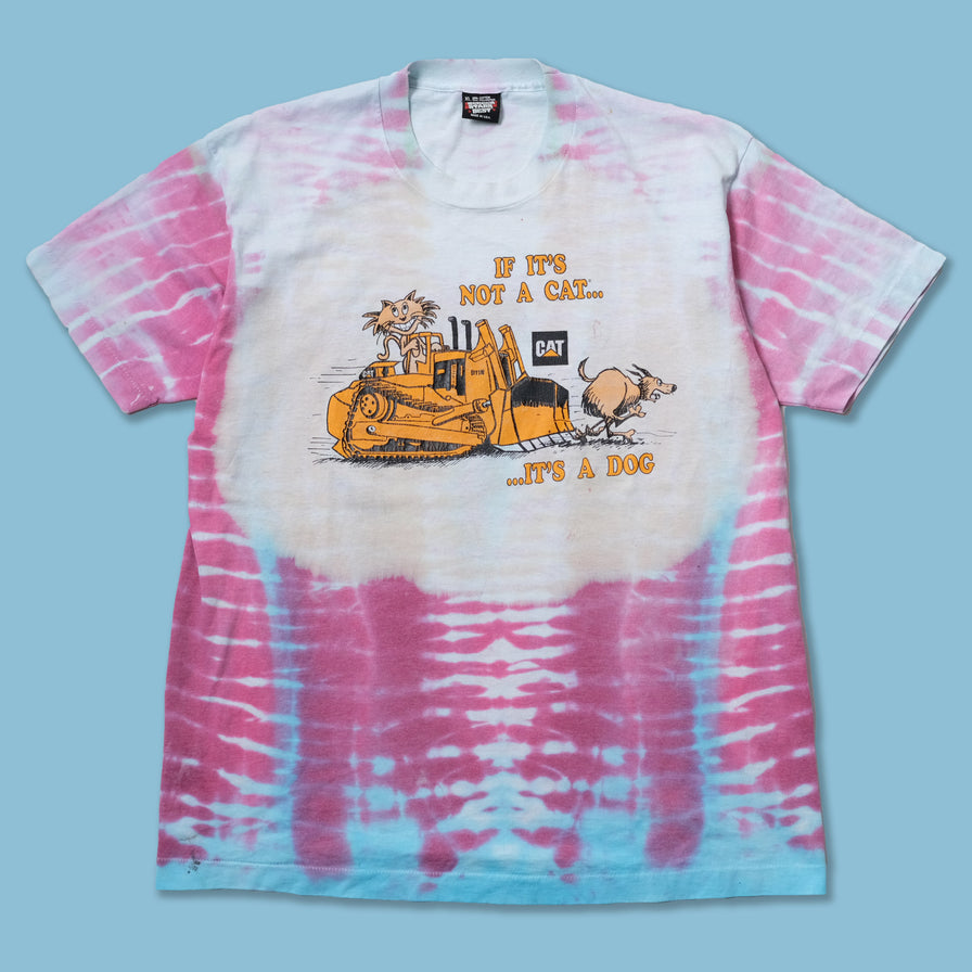Vintage Cat Tie Dye T-Shirt Large
