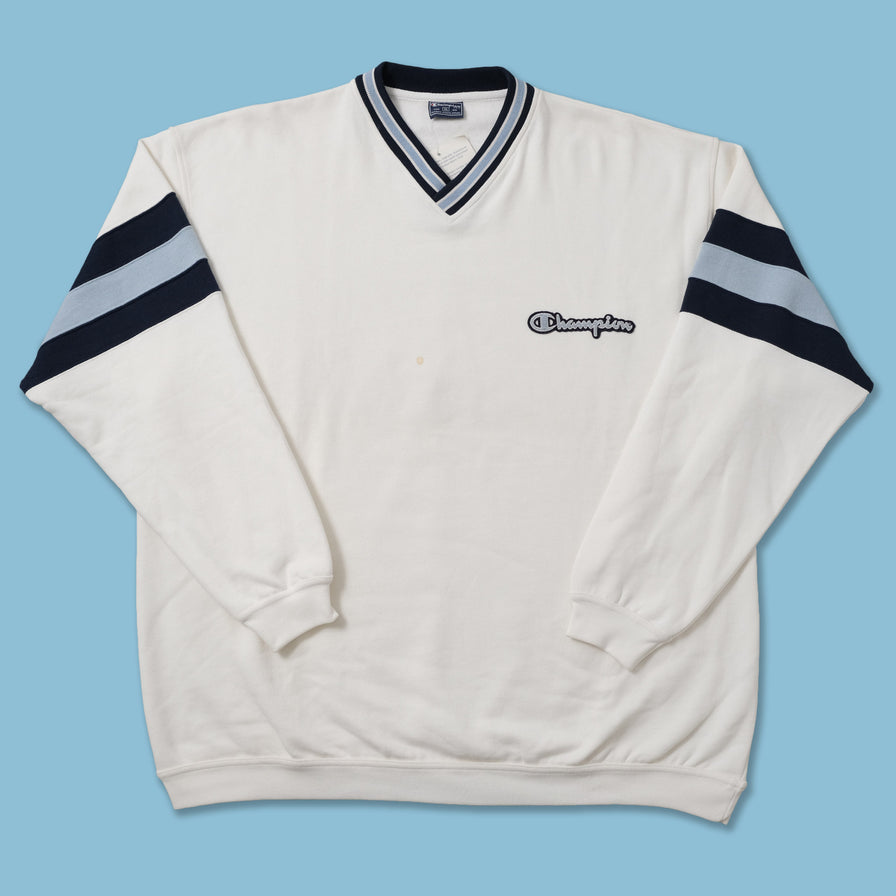 White champion v neck sweater top