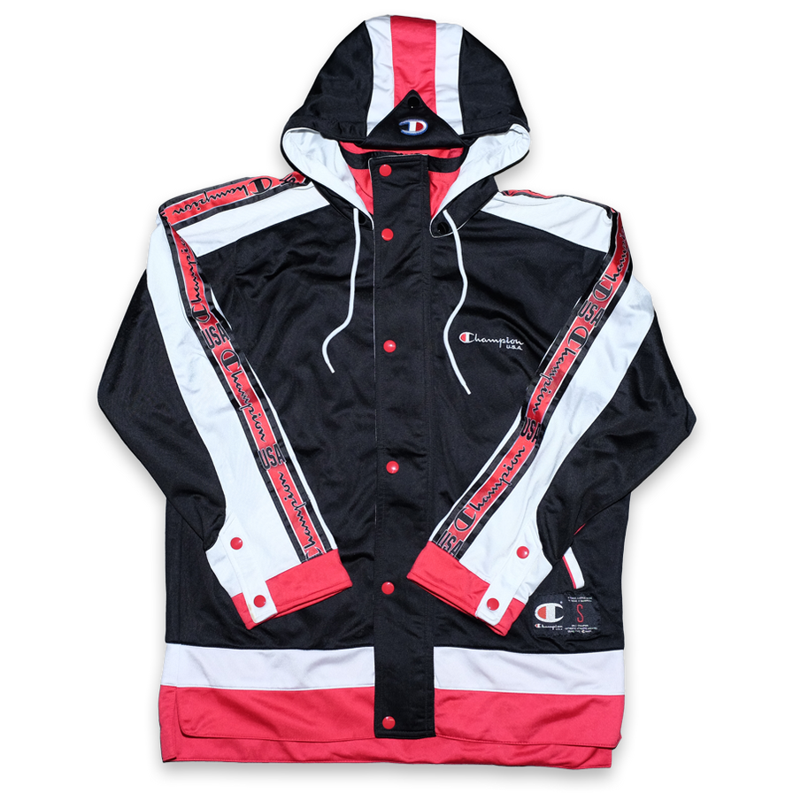 Vintage Champion Hooded Track Jacket Medium