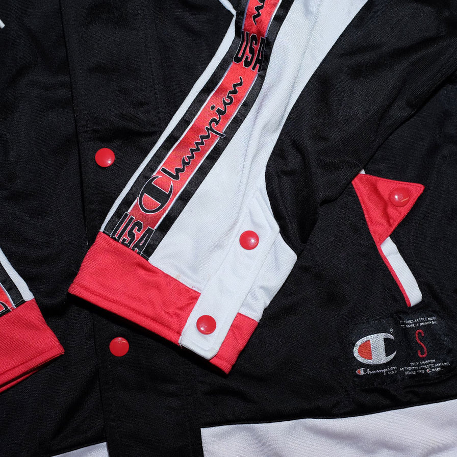 Vintage Champion Hooded Track Jacket Medium