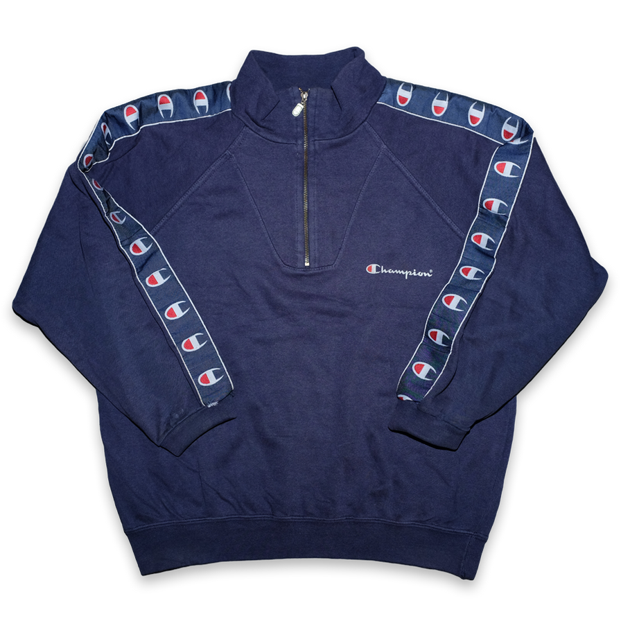 Vintage Women's Champion Tapered Q-Zip Sweater Medium - Double Double Vintage