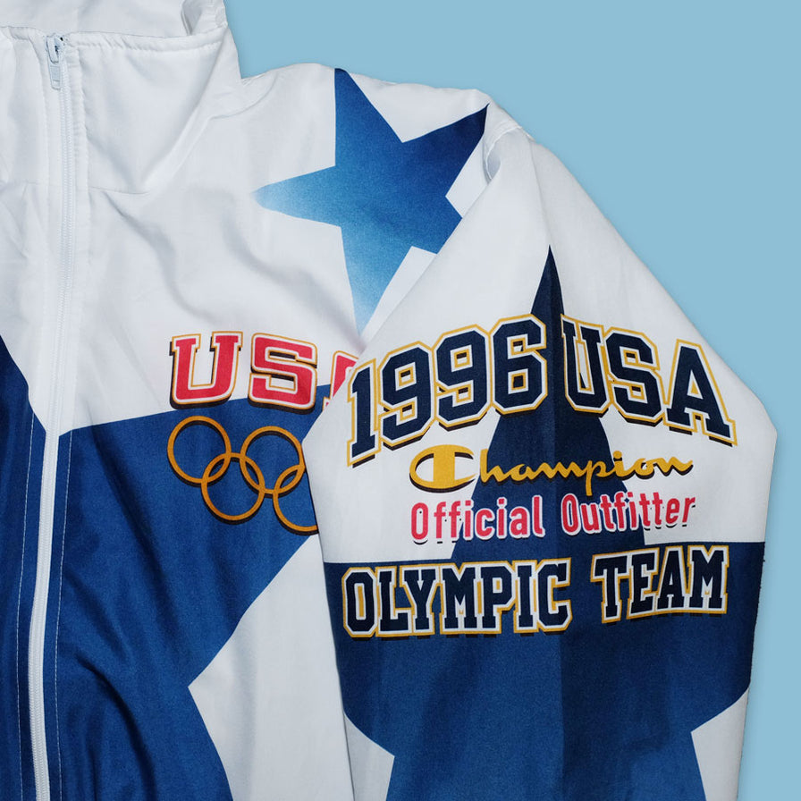 Vintage Champion Atlanta 1996 Olympic Games Track Jacket Large - Double Double Vintage
