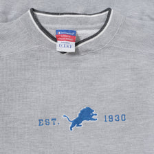 Vintage Champion Detroit Lions V-Neck Sweater Large