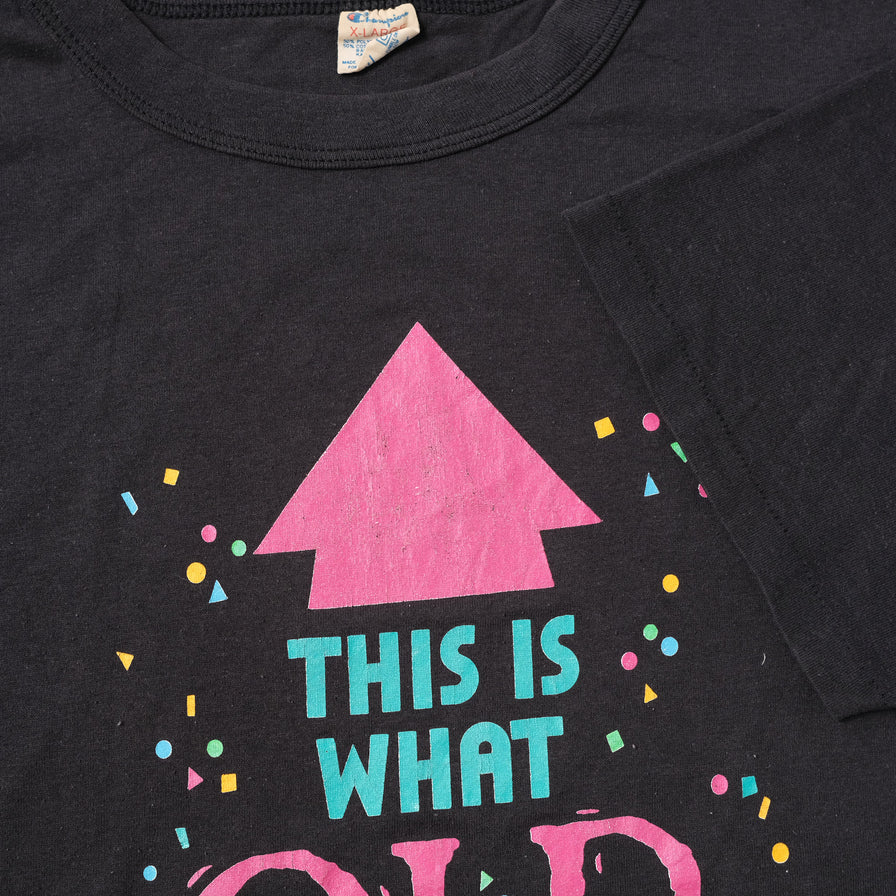 Vintage Champion This Is What Old Looks Like T-Shirt Large