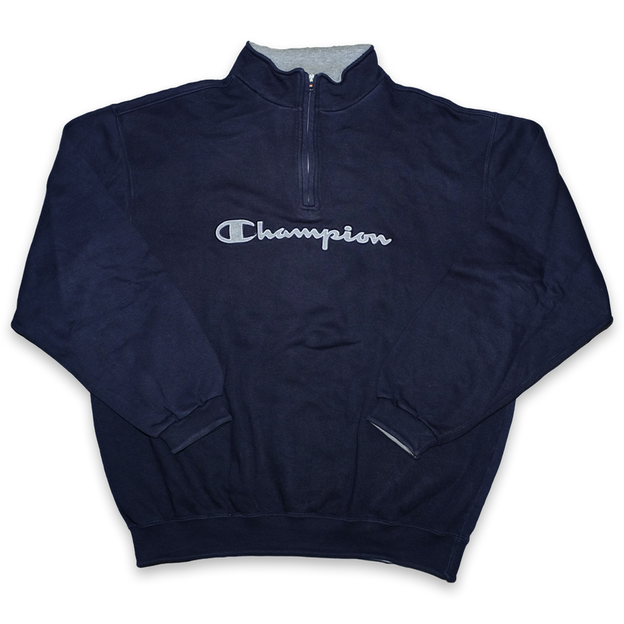Vintage Champion Q-Zip Sweater XXL - Double Double Vintage