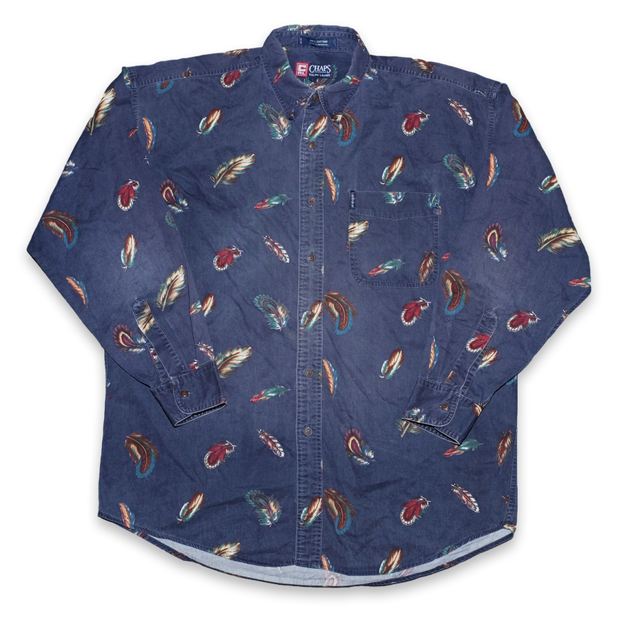 Vintage Chaps By Ralph Lauren Feather Shirt XLarge