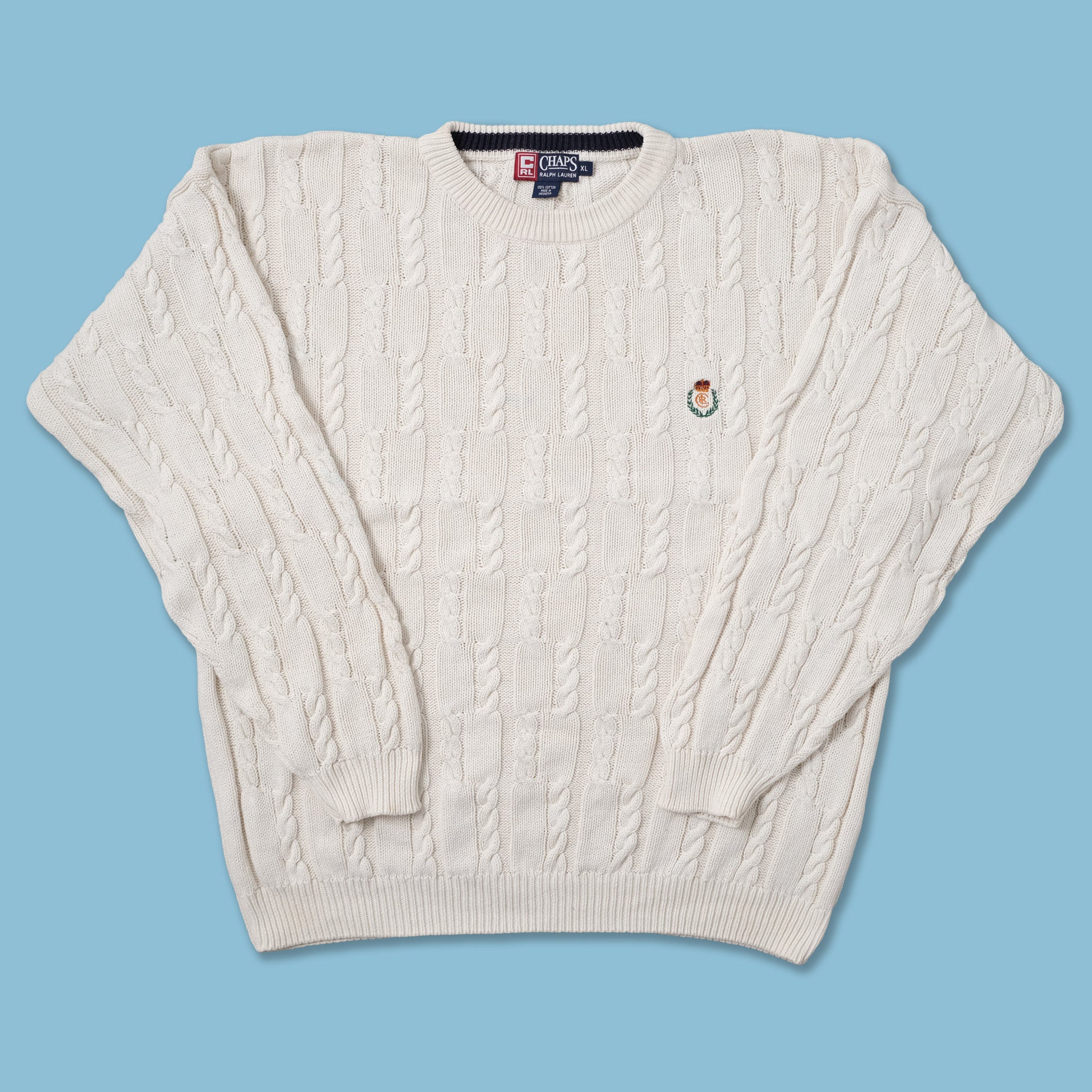 古着 80s CHAPS Ralph Lauren ダイヤ ボーダー コットン リネン