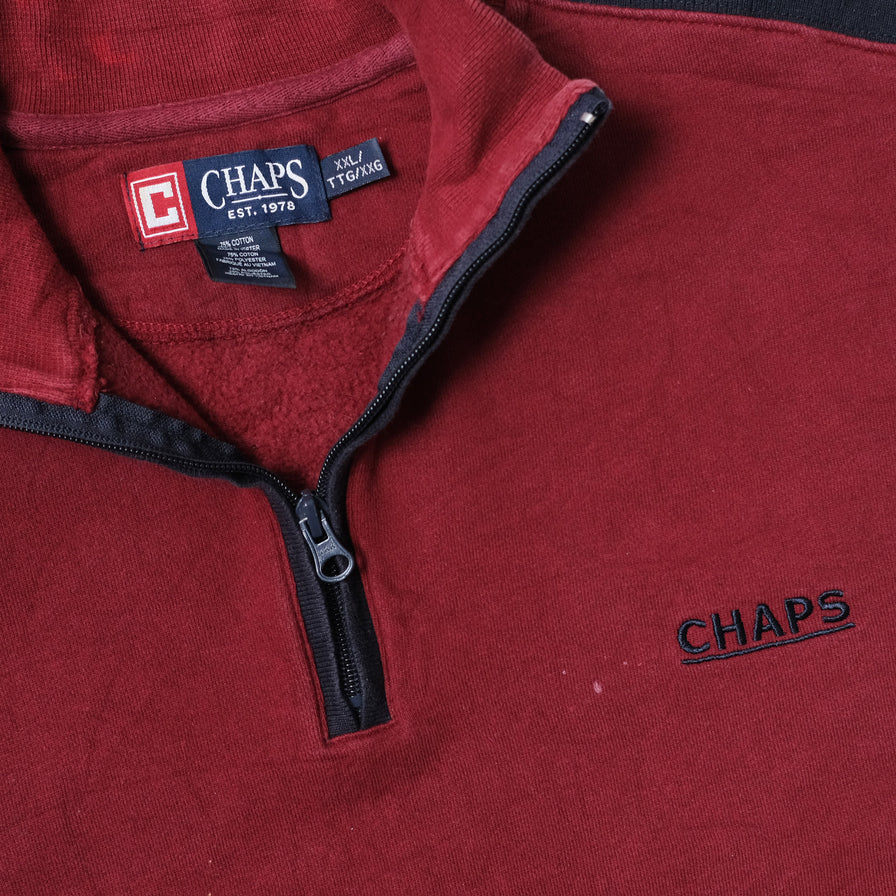 Vintage Chaps By Ralph Lauren Q-Zip Sweater XLarge