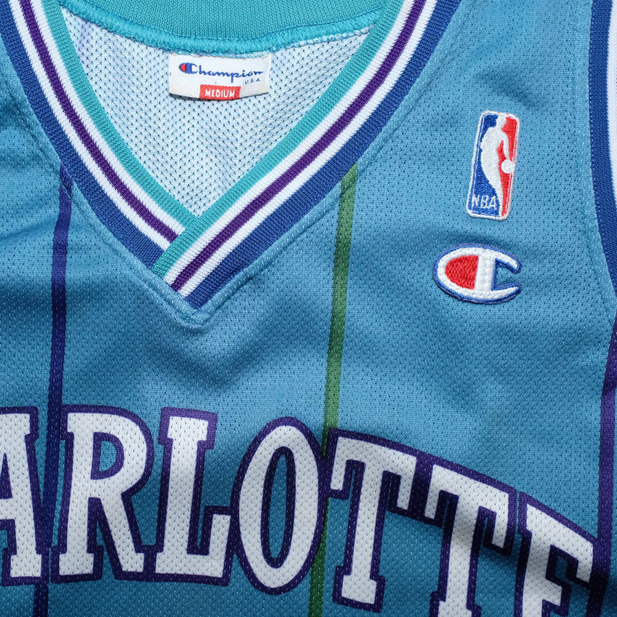 Vintage Larry Johnson Charlotte Hornets Jersey Medium - Double Double Vintage